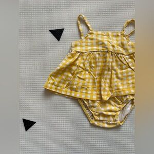 Bundles|Baby girl Yellow Gingham sleeveless bubble romper,boho Girly style•6-9M